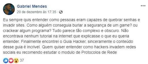 comentário de aluno