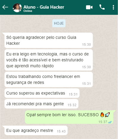 comentário de aluno